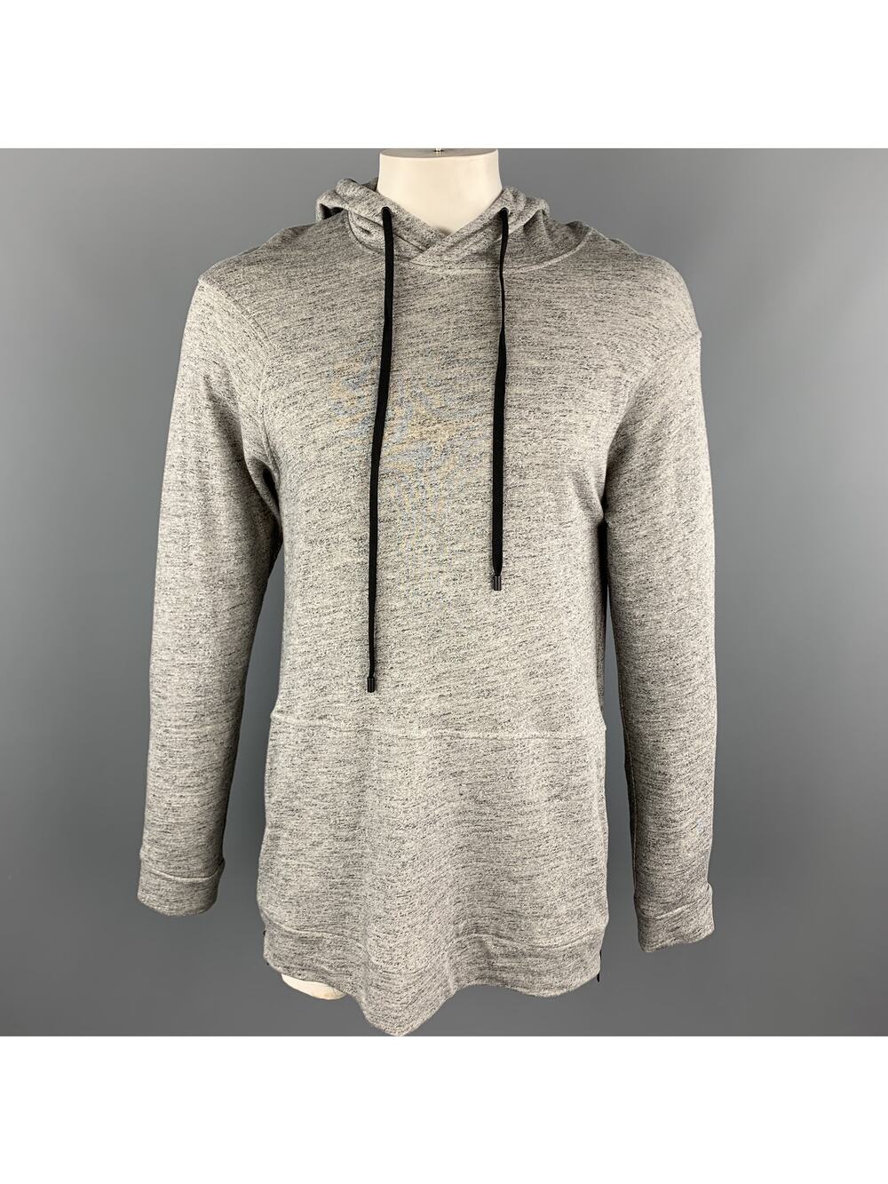 PUBLIC SCHOOL Size L Grey Heather Cotton Hooded Sweatshirt